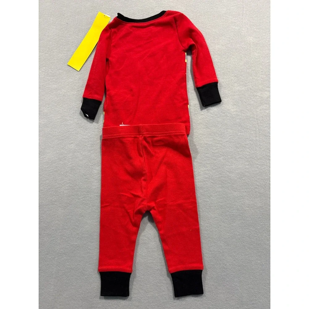 Old Navy Kids Red Firefighter Fire Chief Graphic Pajama Set 2PC 6-12M NEW